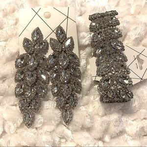 2 pc CZ Rhinestone Jewelry Set